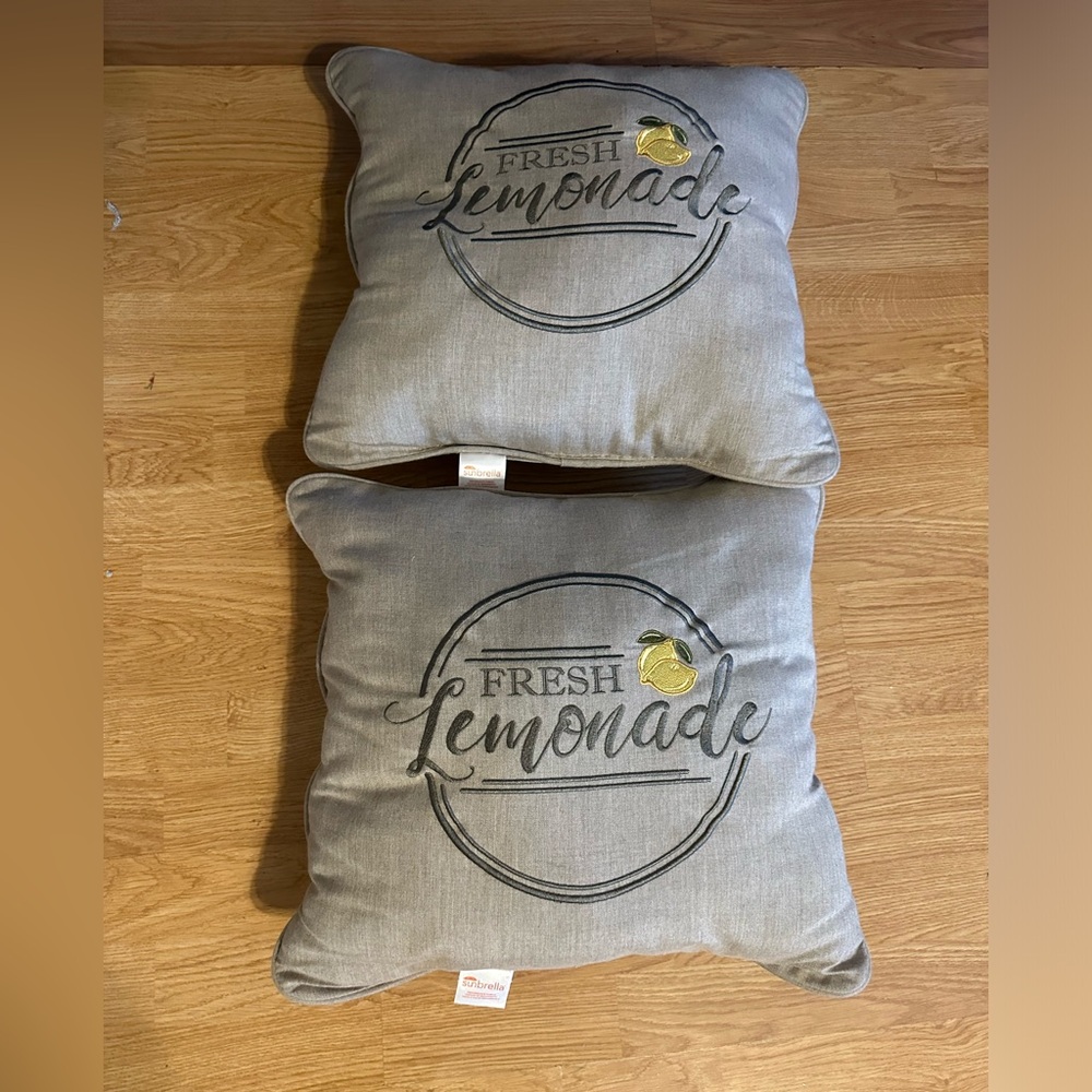 Sunbrella lemon pillows